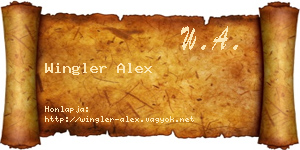 Wingler Alex névjegykártya